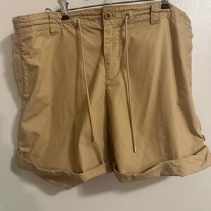 Lauren Active Ralph‎ Lauren Khaki Shorts Cuffed Drawstring Casual Size 12